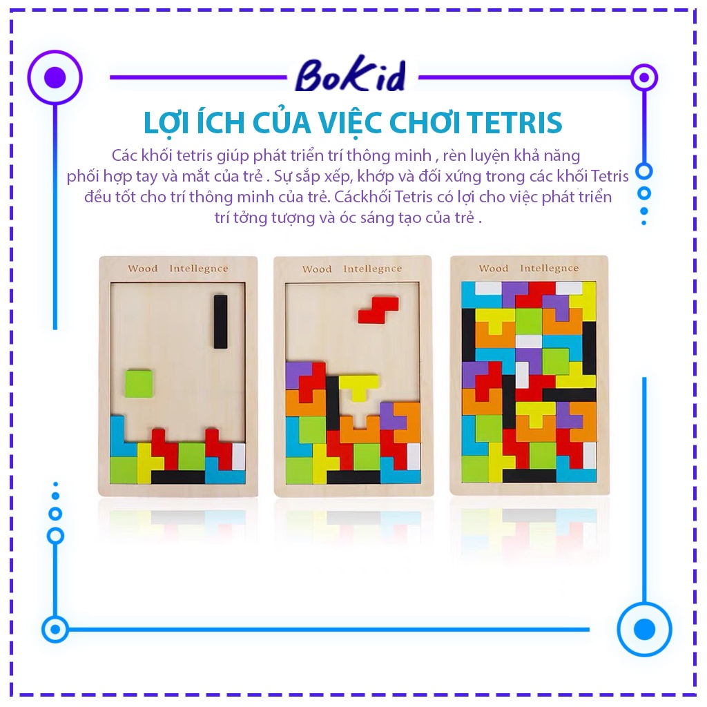 Đồ chơi thông minh -  Đồ chơi ghép hình gỗ Teris giúp bé phát triển trí tuệ sớm