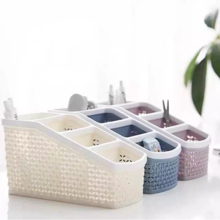 Khay Nhựa Tiện Ich 4 Ngăn Việt Nhật Để Bàn Đựng Bút Vật Dụng Đa Năng SUKAHOUSE K227