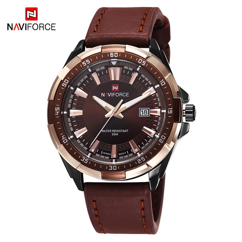 Đồng Hồ Nam NAVIFORCE 9056 Chống Nước Với Dây Đeo Da