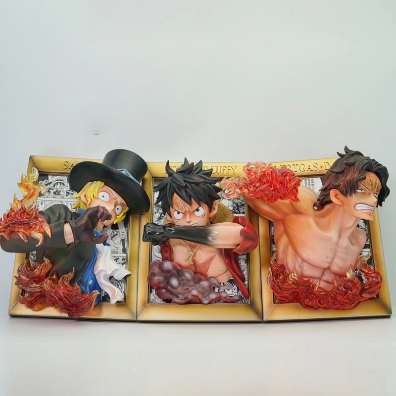 Mô hình tranh 3d luffy sabo luffy phiên bản đặc biệt ( one piece )