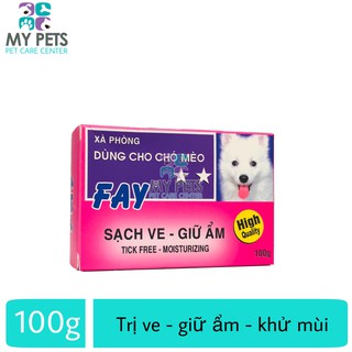 Fay 2 sao Hồng 100g - Xà phòng tắm trị ve ghẻ, bọ chét, dưỡng lông cho chó mèo