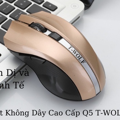 Chuột Không Dây Cao Cấp Q5, Chuột Laptop Kết Nối Không Dây 2.4Ghz