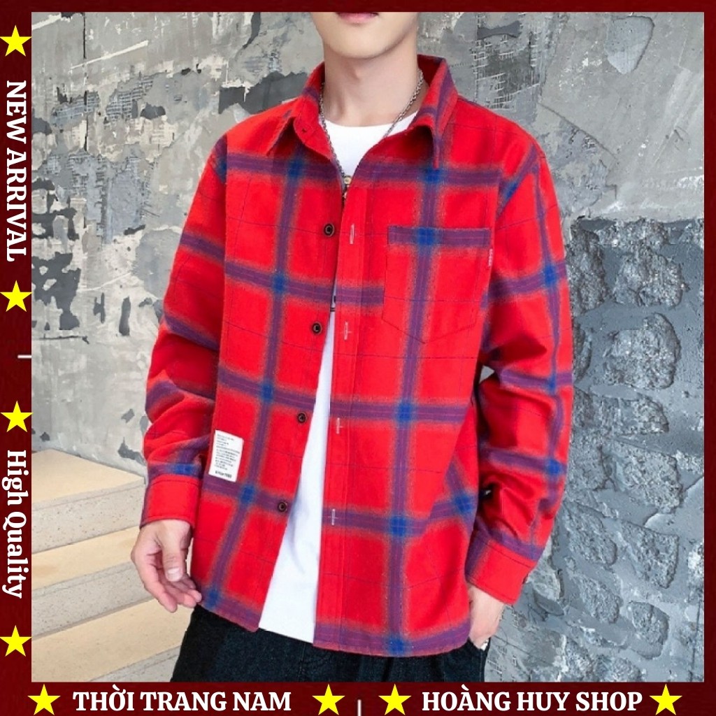 Áo Sơ Mi Caro Trà Sữa MILLONAY-096AH Không Phai Màu _Kho Hoàng Huy