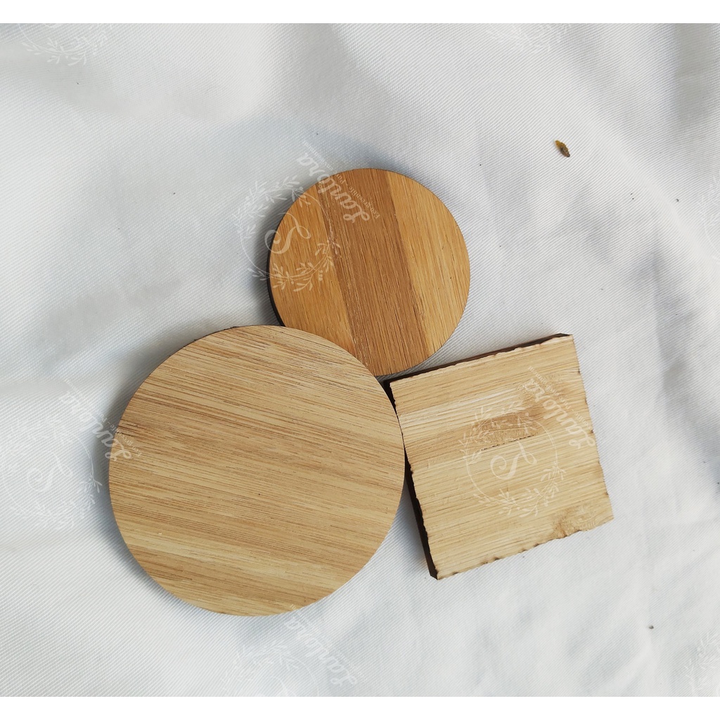 Set nhiều lát gỗ tre dày 5mm dùng làm đồ thủ công