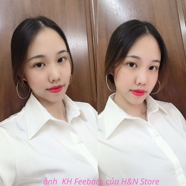 Áo sơ mi nữ form rộng trắng công sở đi làm đi học chất lụa mềm mịn HN CLothing A5