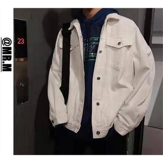 Áo khoác denim dáng rộng thời trang cơ bản cho nam nữ màu trơn