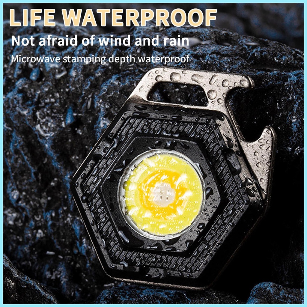 Móc Khóa Gắn Đèn LED 500Lm Có Thể Gấp Gọn Tiện Dụng