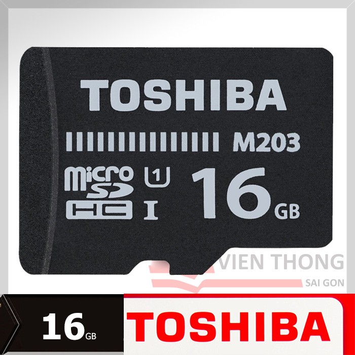 Thẻ nhớ MicroSDHC Toshiba M203 UHS-I U1 16GB 100MB/s (Đen) | BigBuy360 - bigbuy360.vn