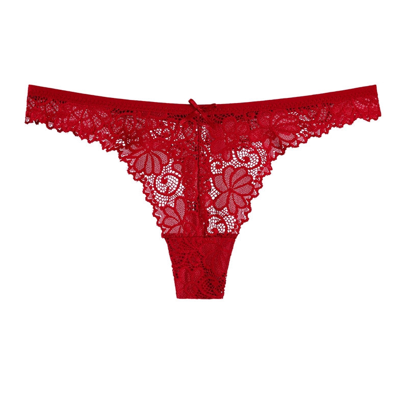 AOFEIQIKE Quần lót nữ G String Thong cạp thấp thêu ren hoa rỗng gợi cảm thoáng khí M-XL