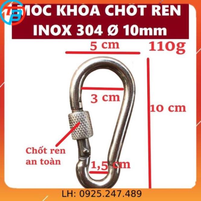 Móc xích Chốt Ren An Toàn INOX [ Phi 10mm ] CÁP THÉP Thái Bình VinàN