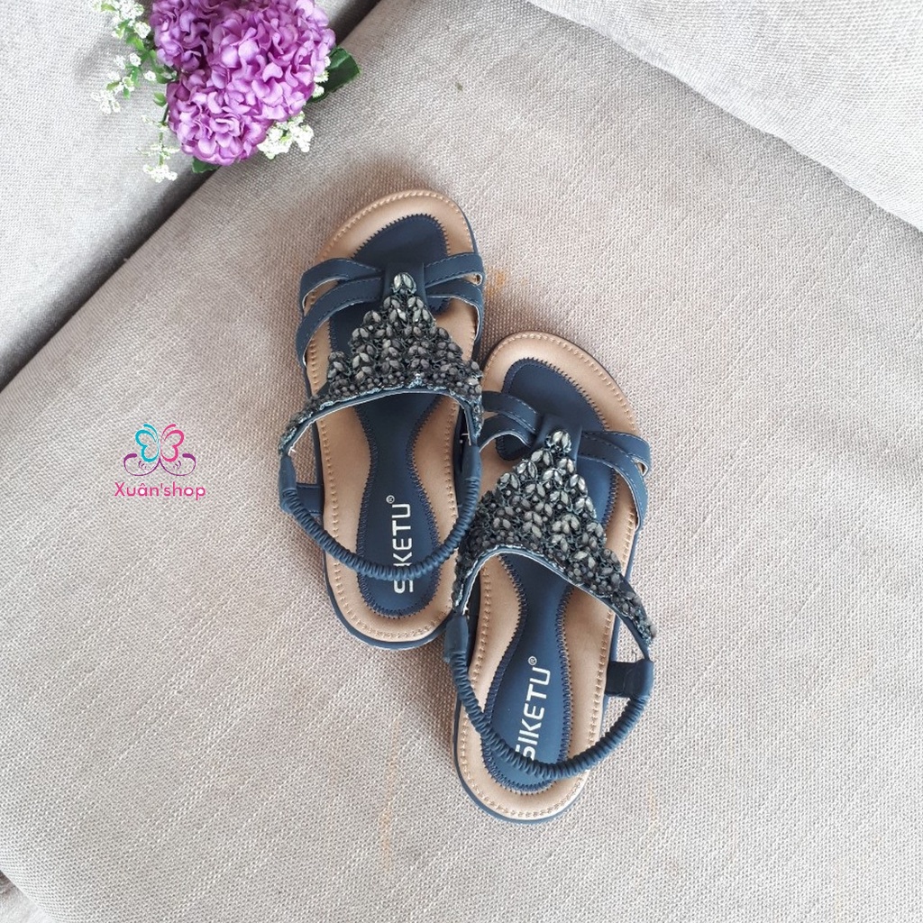 Giày sandal quai chéo Siketu, đế bằng cao 2cm (sẵn size 35, 36, 37)
