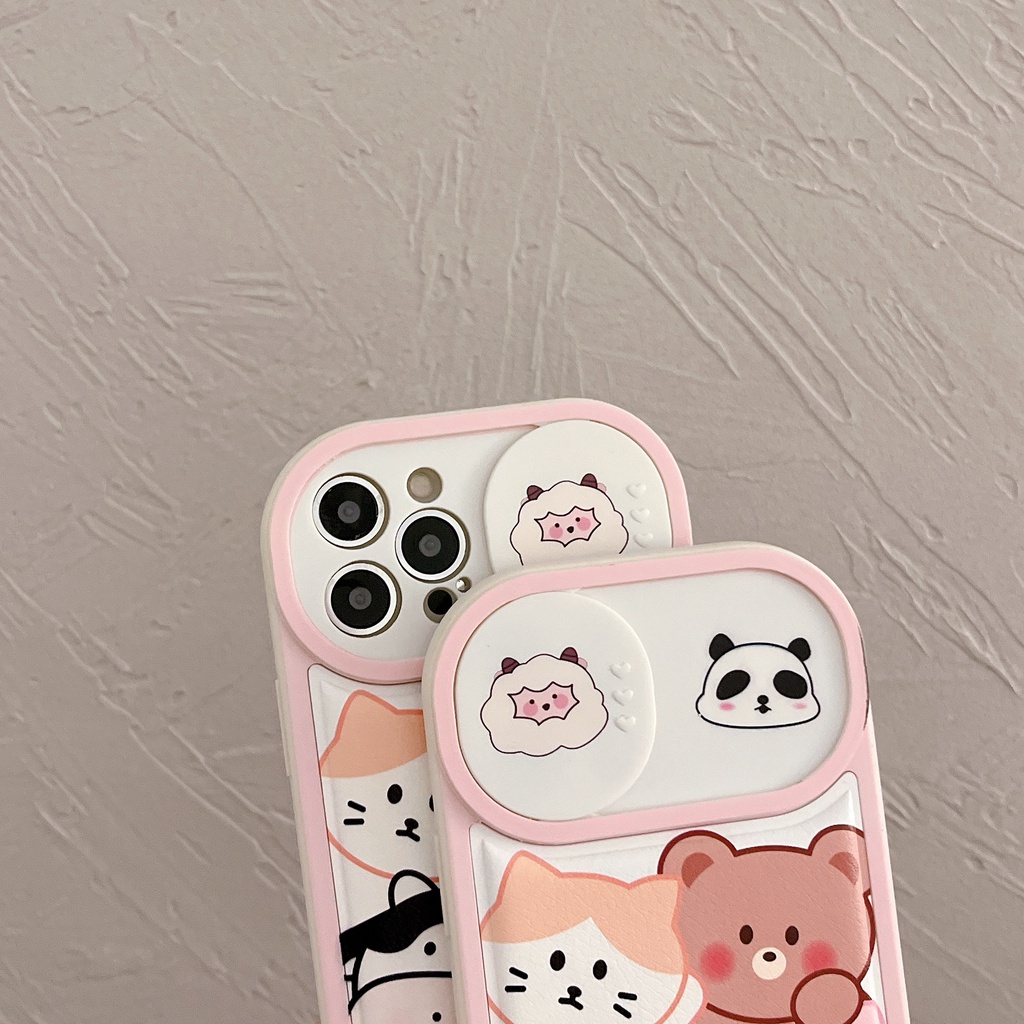 Ốp Điện Thoại Dẻo Họa Tiết Hoạt Hình Động Vật Kèm Dây Đeo Chống Rơi Cho iPhone 14 14pro max 13 12PRO max 11pro max