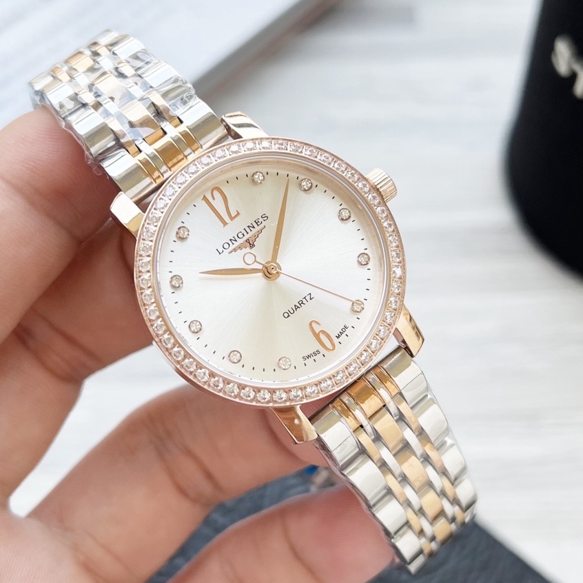 Đồng hồ nữ Longines Nhập khẩu nguyên bản Quartz Movement Mặt kính khoáng 316L Vỏ thép không gỉ Đường kính 30mm