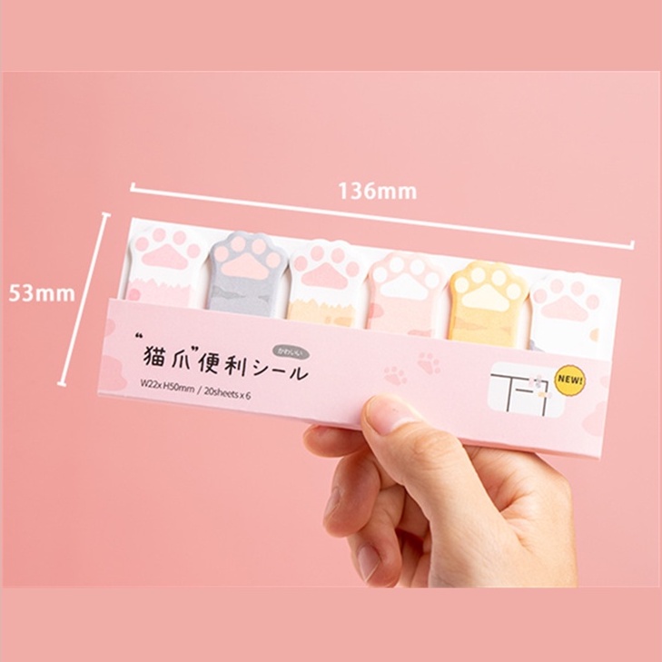 Giấy ghi chú hình chân mèo dễ thương