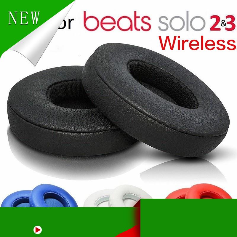 Miếng đệm tai nghe không dây Solo 2/3 bằng da Protein & Bọt nhớ thay thế cho tai nghe Beats Solo / 3 Wir