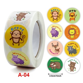 (Sỉ) Cuộn 500 Sticker khen thưởng cho bé