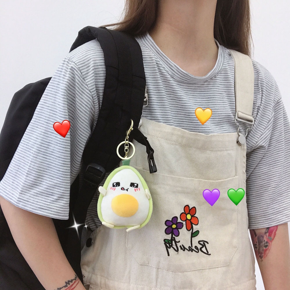 Móc Khóa Hình Quả Bơ Nhồi Bông Xinh Xắn