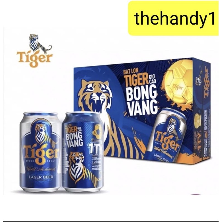 [Giao 1H] Thùng bia Tiger 24 lon 330ml (có tùy chọn Tiger bạc Crystal)