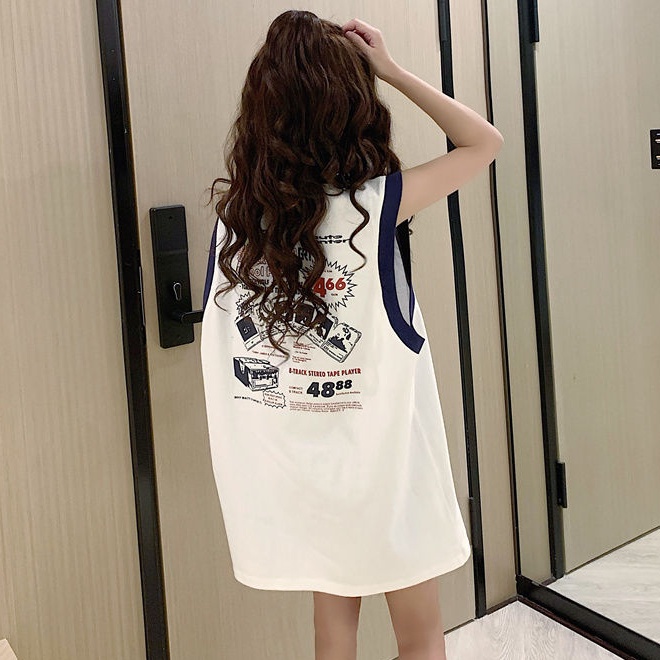 Áo Thun Không Tay Dáng Rộng Phong Cách Hip Hop Thời Trang Mùa Hè Hàn Quốc Dành Cho Nữ