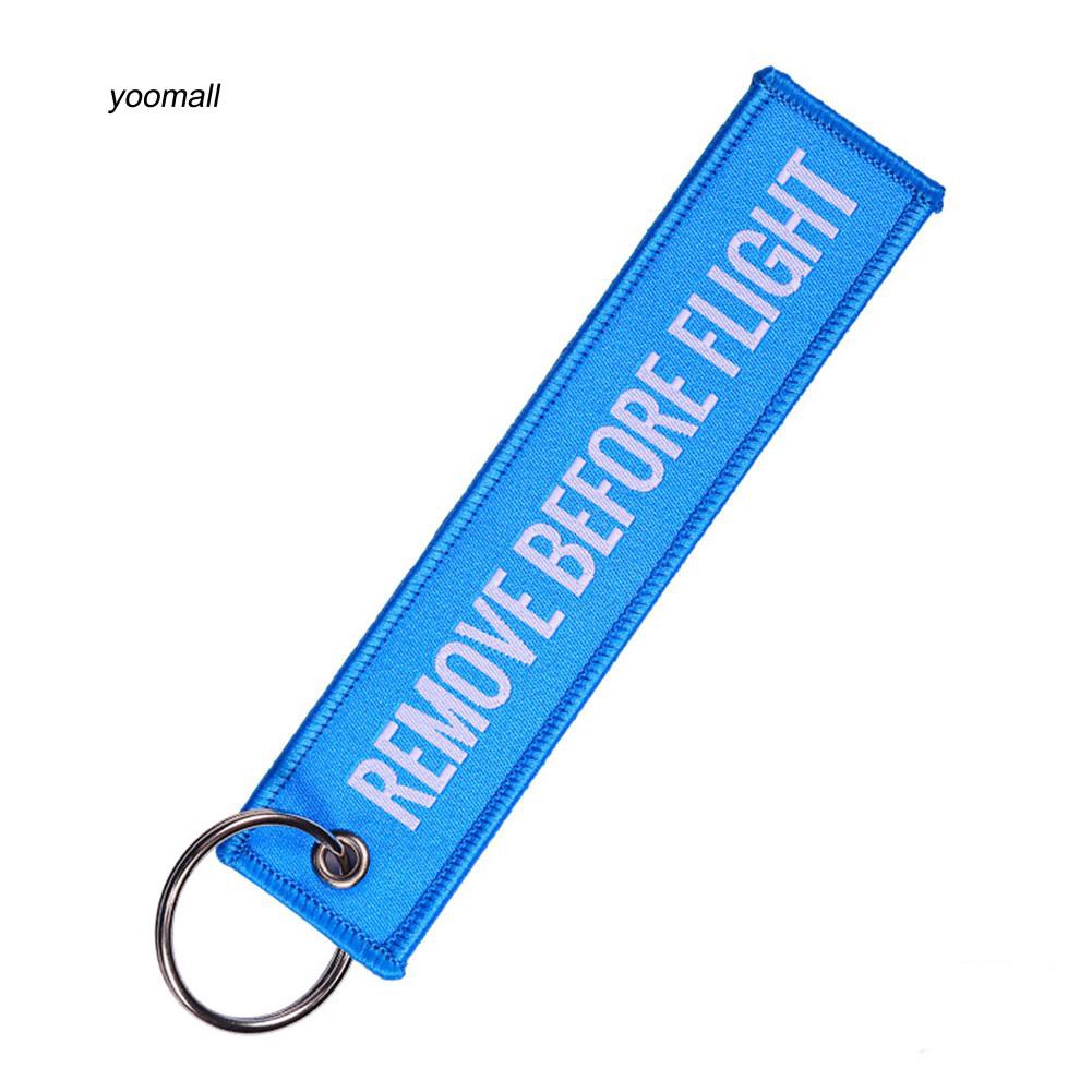 Móc khóa họa tiết chữ Remove Before Flight thời trang