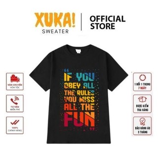 Áo thun tay lỡ XUKA cotton co dãn 4 chiều dáng unisex form châu á in hình The Fun