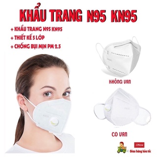 Khẩu trang n95 - kn95 có van thở - hộp 50 cái khẩu trang 5 lớp n95 - kháng khuẩn