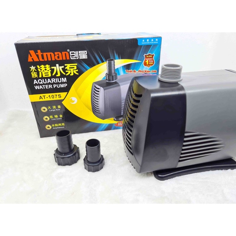 Máy bơm nước bể cá Atman AT-107S, Dạng chìm, 85W, Tạo dòng chảy cho hồ cá Koi và tiểu cảnh