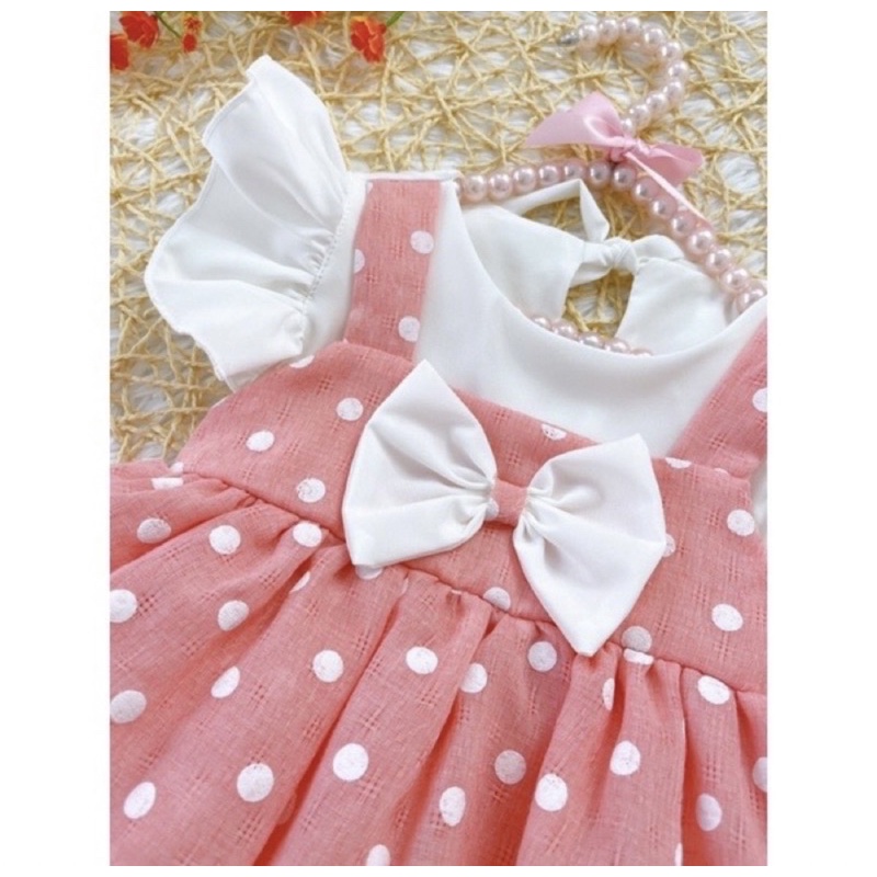 H49 Body liền váy tặng nơ cho bé mã 49063