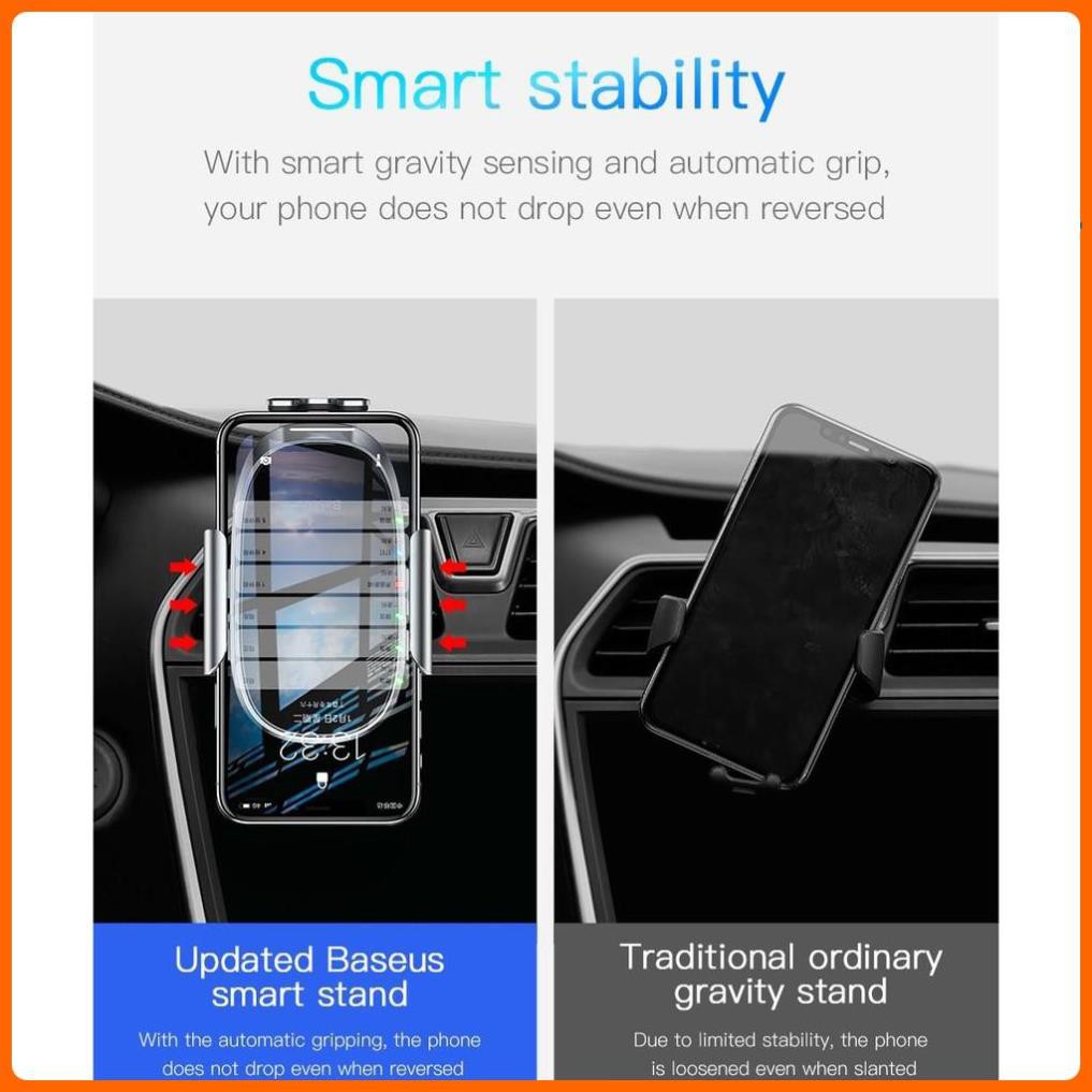 Kẹp Điện Thoại Thông Minh Trên Xe Hơi Hãng Baseus Có Cảm Biến Tự Động Giữ Điện Thoại Khi Sử Dụng | BigBuy360 - bigbuy360.vn