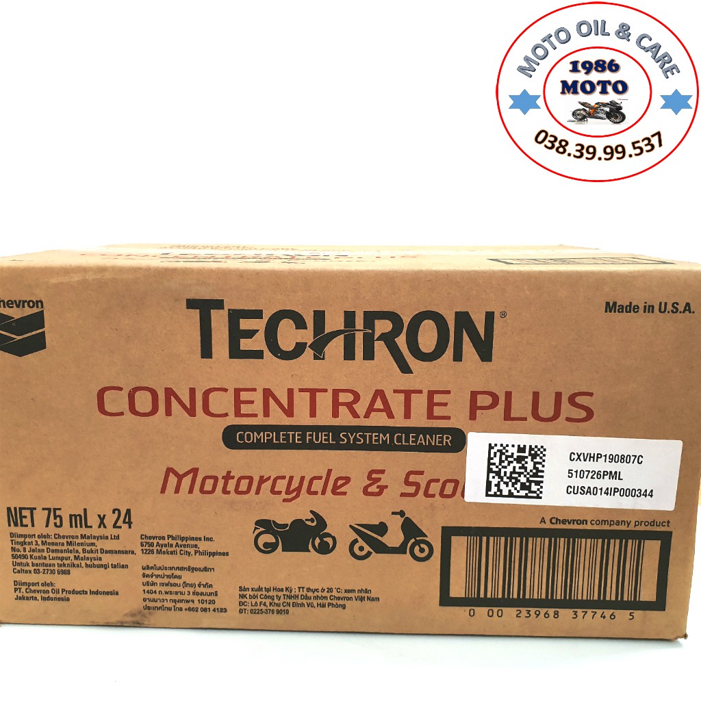 THÙNG 24 CHAI Dung dịch vệ sinh buồng đốt Caltex Techron Concentrate Plus 75ml (MẪU MỚI NHẤT 2019)