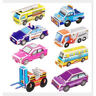 Đồ chơi lắp ráp mô hình 3D bằng xốp ngôi nhà, phương tiện (nhiều mẫu)