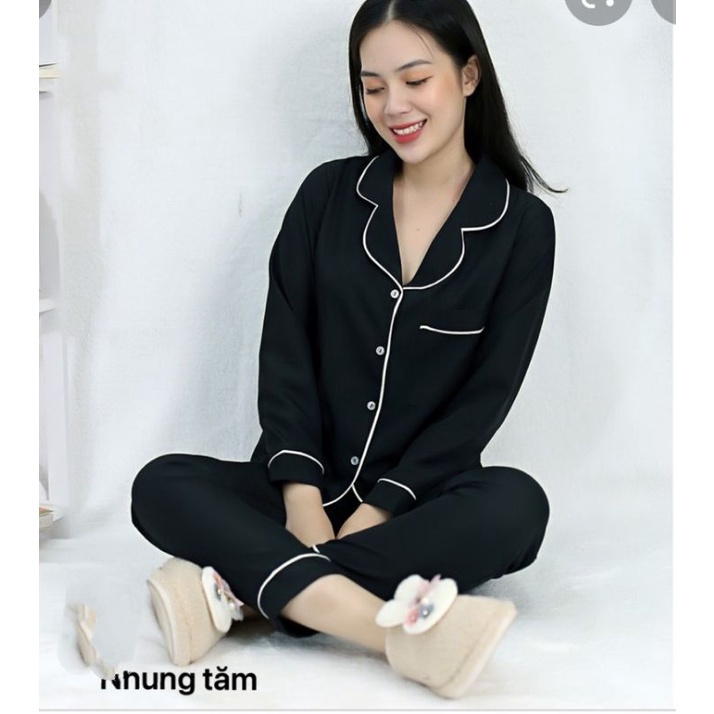 Bộ pyjama nhung tăm siêu xinh kèm ảnh thật