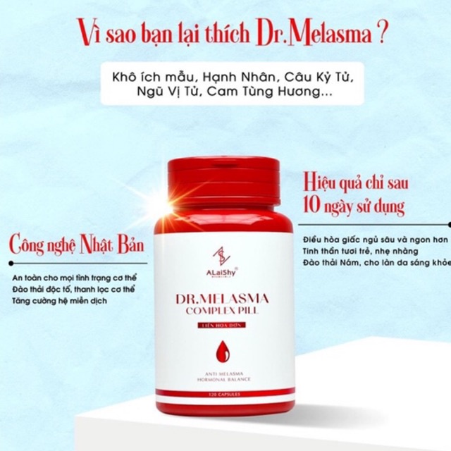 Viên uống đào thải nám sáng da Dr.Melasma Alaishy hộp 120 viên