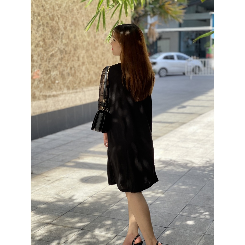 Đầm Váy Công Sở Dáng Suông Phối Tay Ren Giá Rẻ H4 | BigBuy360 - bigbuy360.vn
