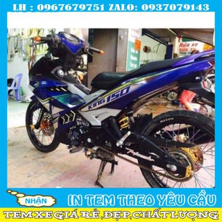 Tem rời ex 150 Mx king dán xe xanh gp Crom cao cấp
