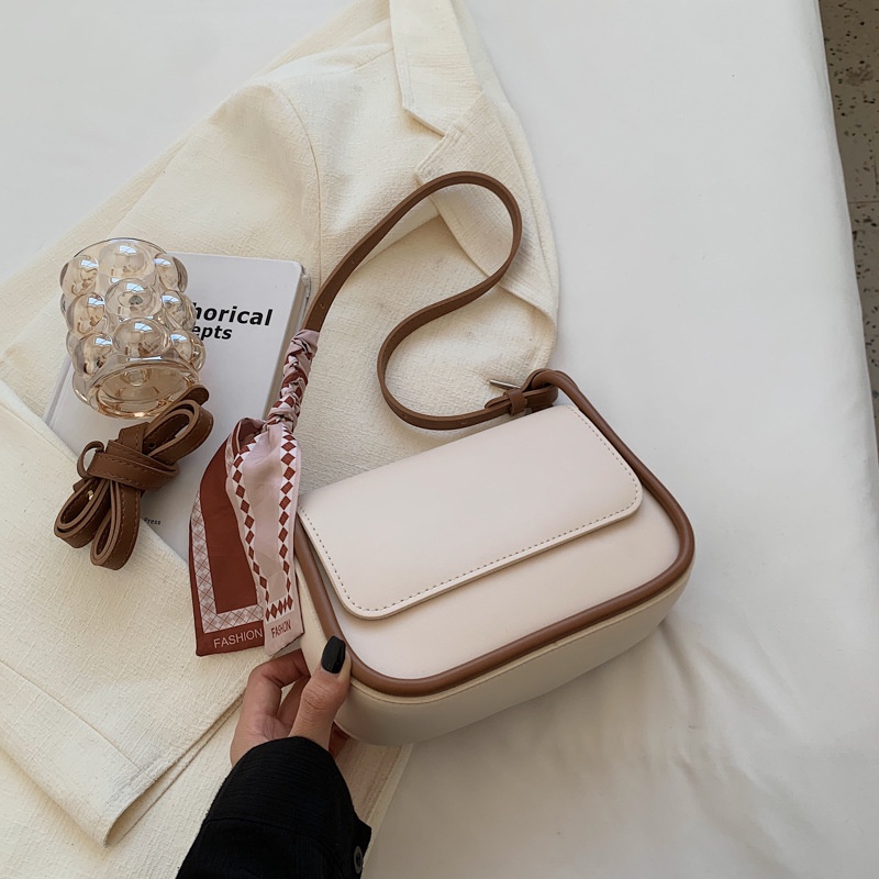 Túi Đeo Chéo Vuông Nhỏ Màu Trơn Đơn Giản Phong Cách Phương Tây Hàng Mới