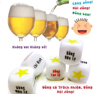 ( TRÒ CHƠI BÀN NHẬU ) Xí ngầu uống bia set 5 viên - Siêu Hot - Xí Ngầu uống bia Xí Ngầu Nhậu