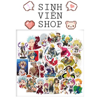 50 stickers Anime Thất Hình Đại Tội Nanatsu Taizai 7 Deadly Sins PVC nhãn dán không thấm nước