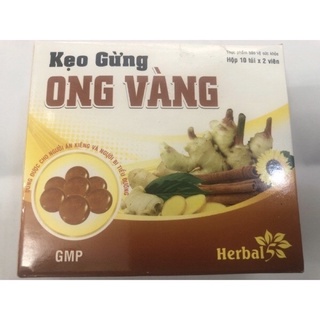 Kẹo gừng ong vàng - kẹo ngậm ho (hộp 10 túi x 2 viên)