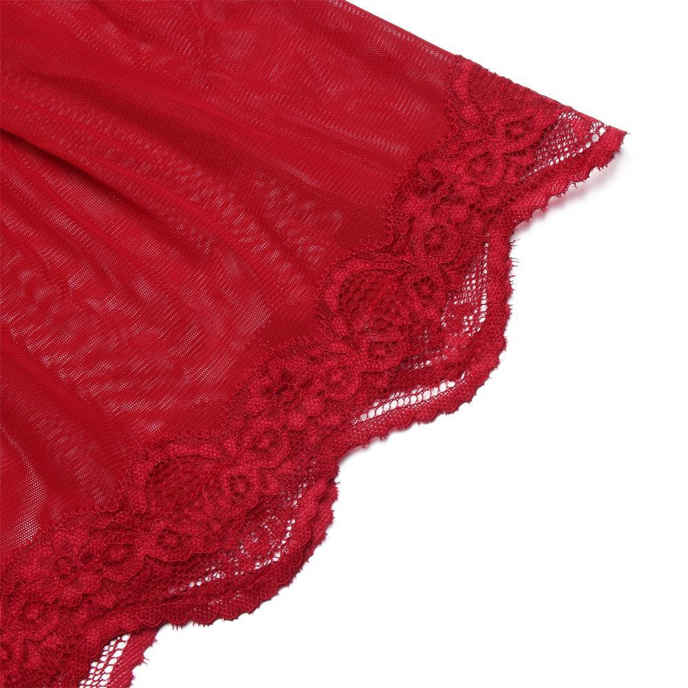 Đầm Ngủ Lưới Xếp Ly Kèm Kẹp Nịt Tất Gợi Cảm Quyến Rũ Dành Cho Nữ