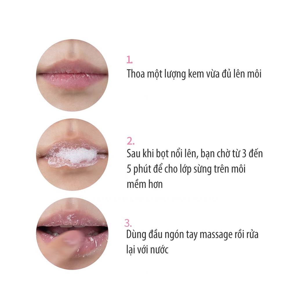 Tẩy da chết sủi bọt cho môi Lip Scrub 10ml lành tính, siêu mềm môi - My_pham_mini