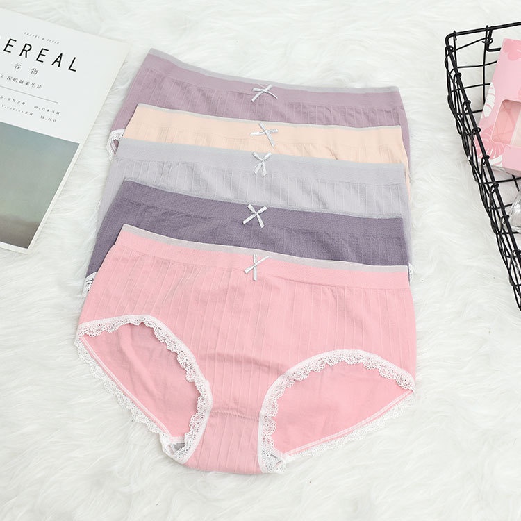 Quần Lót Nữ Viền Ren - Quần Lót Cotton Kháng Khuẩn AMYBRA L1236