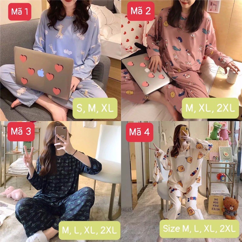 Bộ ngủ mặc nhà dài tay, váy ngủ dài tay (phát ngẫu nhiên) | BigBuy360 - bigbuy360.vn