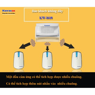 Báo khách không dây kawasan kw-i618, chuông báo khách cảm ứng