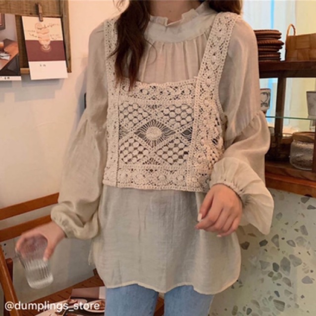 Set áo voan + áo len