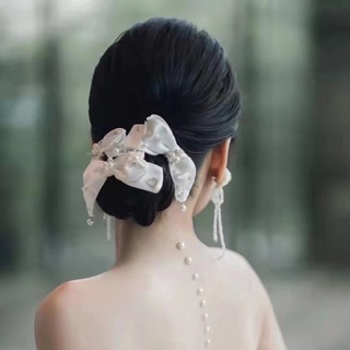 Kẹp nơ cô dâu phụ kiện cưới sang trọng