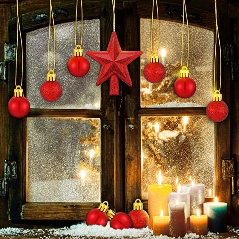 Bộ 30 quả châu treo trang trí cây thông Noel dành cho dịp lễ Giáng Sinh