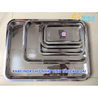 Khay chữ nhật, khay inox y tế Vinh Tấn các kích cỡ