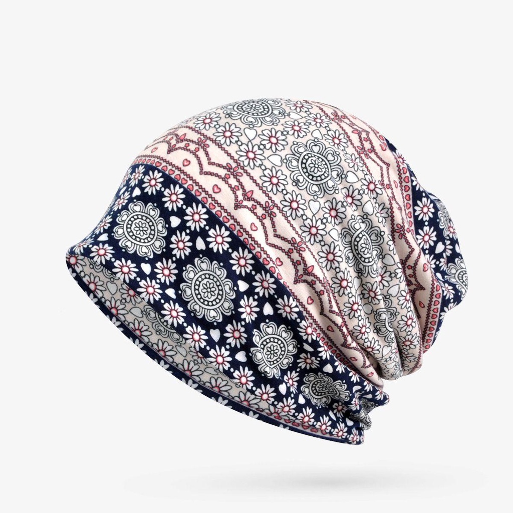 EUCA Mũ Turban Trùm Đầu 2 Trong 1 Màu Trơn Thời Trang
