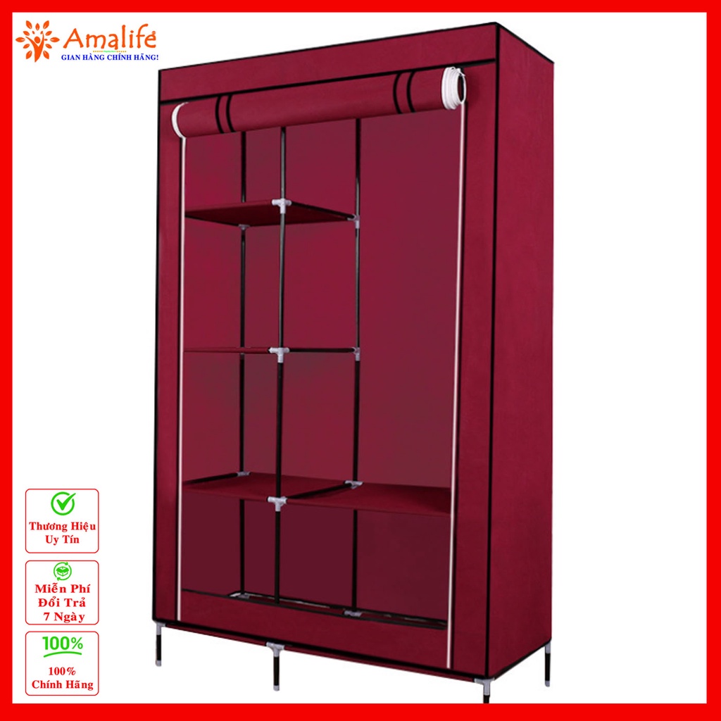 Tủ Quần Áo 2 Buồng 6 Ngăn Tiện Lợi Cao 170cm Chất Lượng Cao Chắc Chắn, Vững Chãi Hàng Chính Hãng Amalife